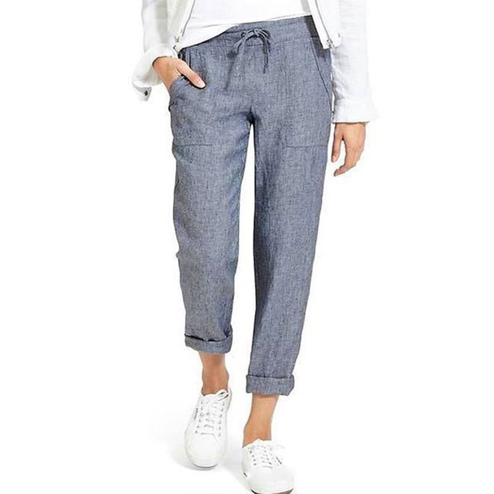 Hibote™ Neue lockere Freizeithose aus Baumwollleinen für Damen