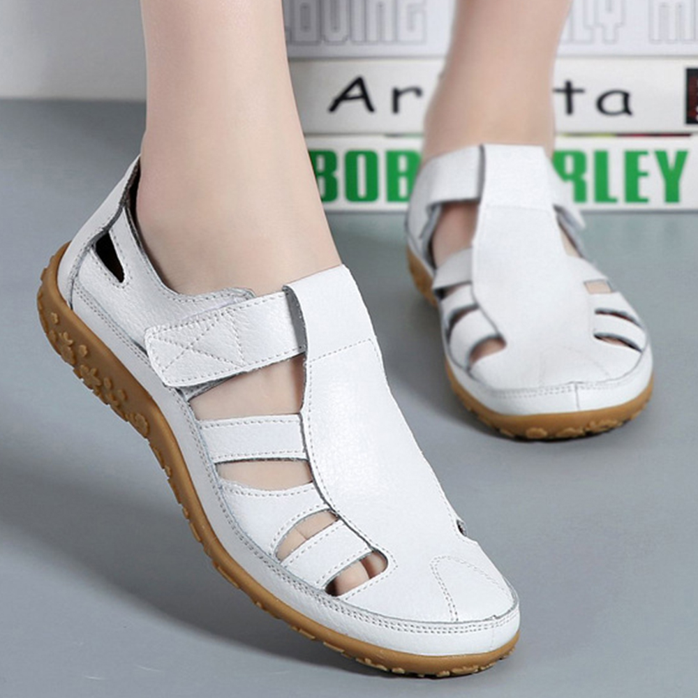 Hibote Bequeme Damen-Freizeitschuhe mit weicher Sohle und Klettverschluss