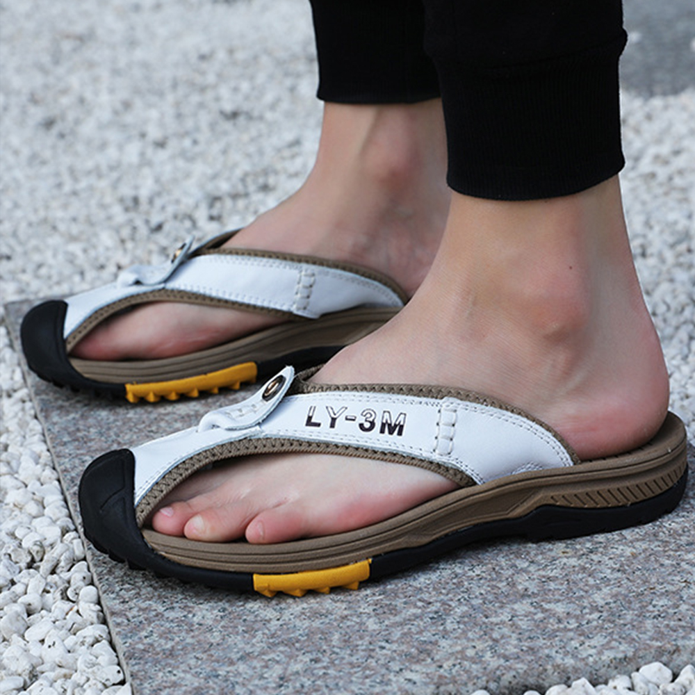 Hibote Rutschfeste, lässige Flip-Flops für Herren mit offener Zehenpartie