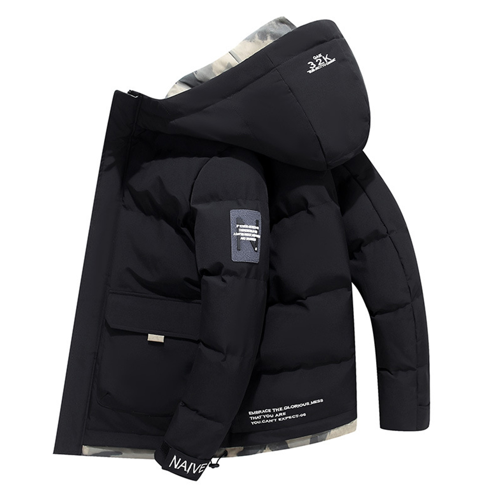 Hibote Modische Herren-Kapuzenjacke mit Reißverschluss