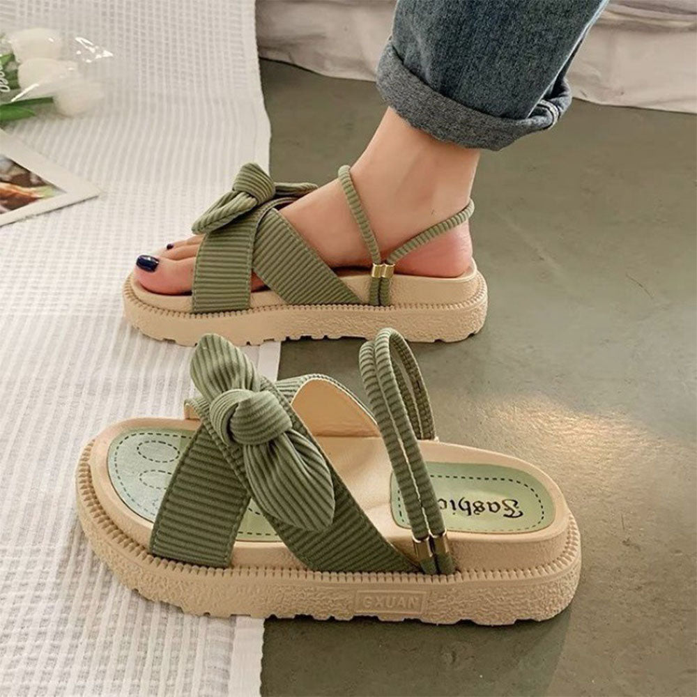 Hibote™ 2022 Neue Damen-Sommer-Mode-Plattform Roman Flat Sandalen und Hausschuhe