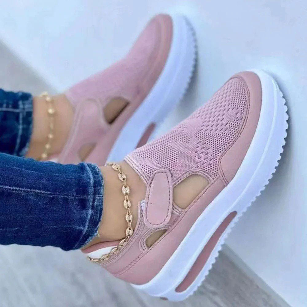 Hibote Neue Freizeitschuhe für Frühling und Sommer mit atmungsaktivem Klettverschluss