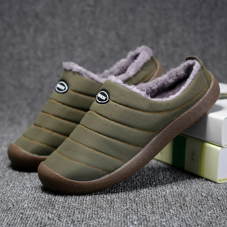 Hibote Winter Herren Fleece Baumwollschuhe Baumwollpantoffeln