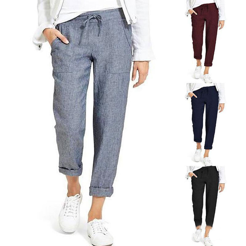 Hibote™ Neue lockere Freizeithose aus Baumwollleinen für Damen