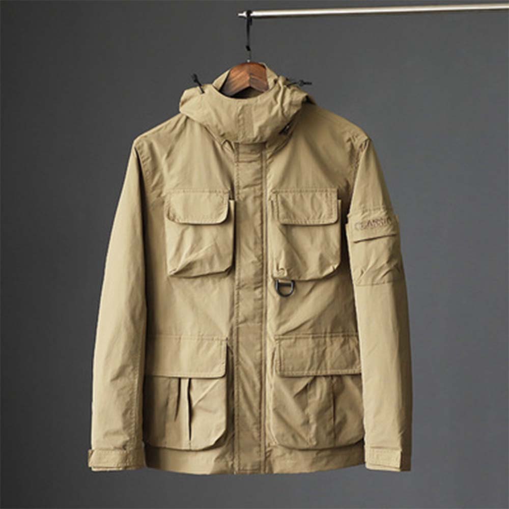 Silberfleck Wind- und wasserdichte Outdoor-Arbeitsjacke mit mehreren Taschen für Herren