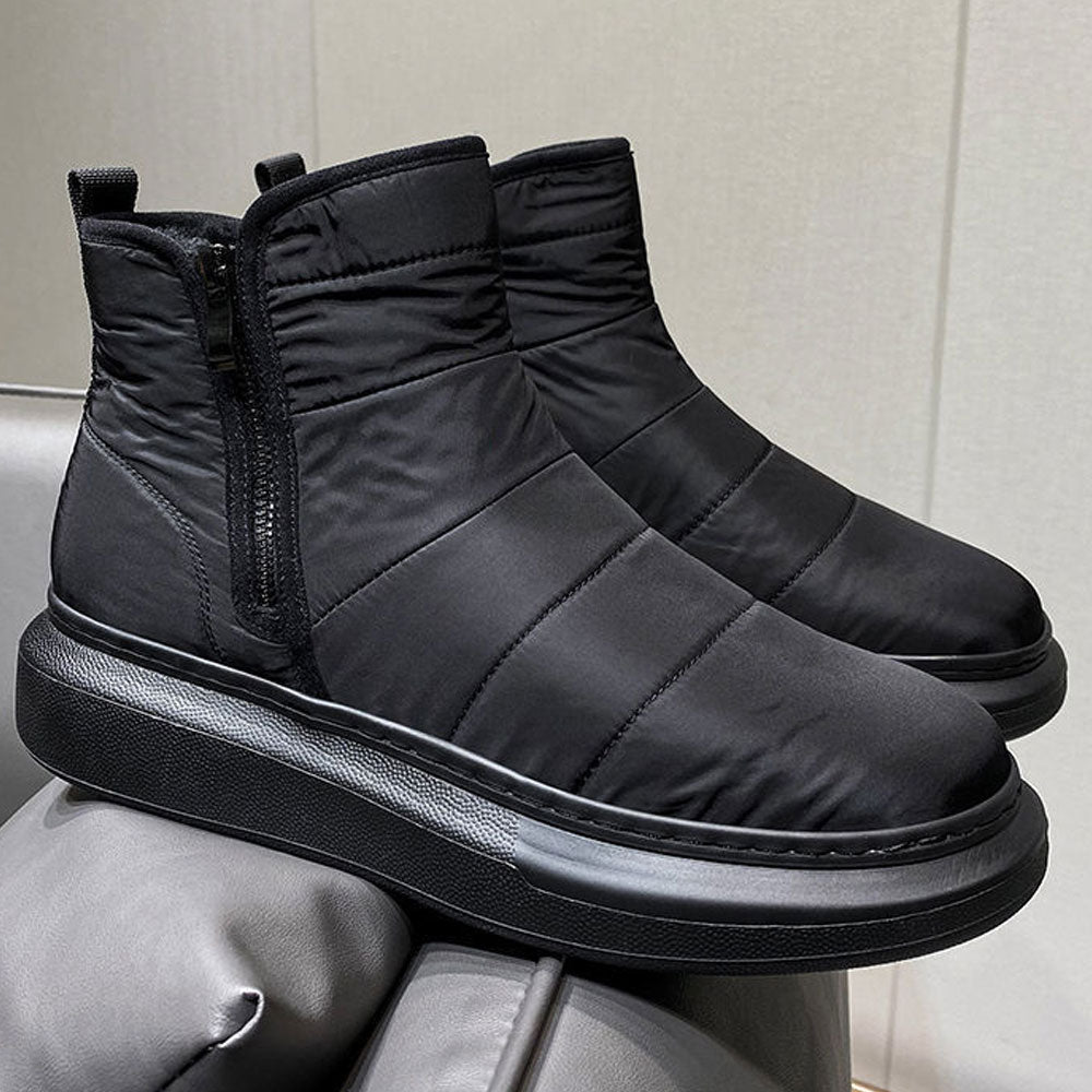 Hibote Winter-Herren-Fleece-Schneestiefel mit seitlichem Reißverschluss