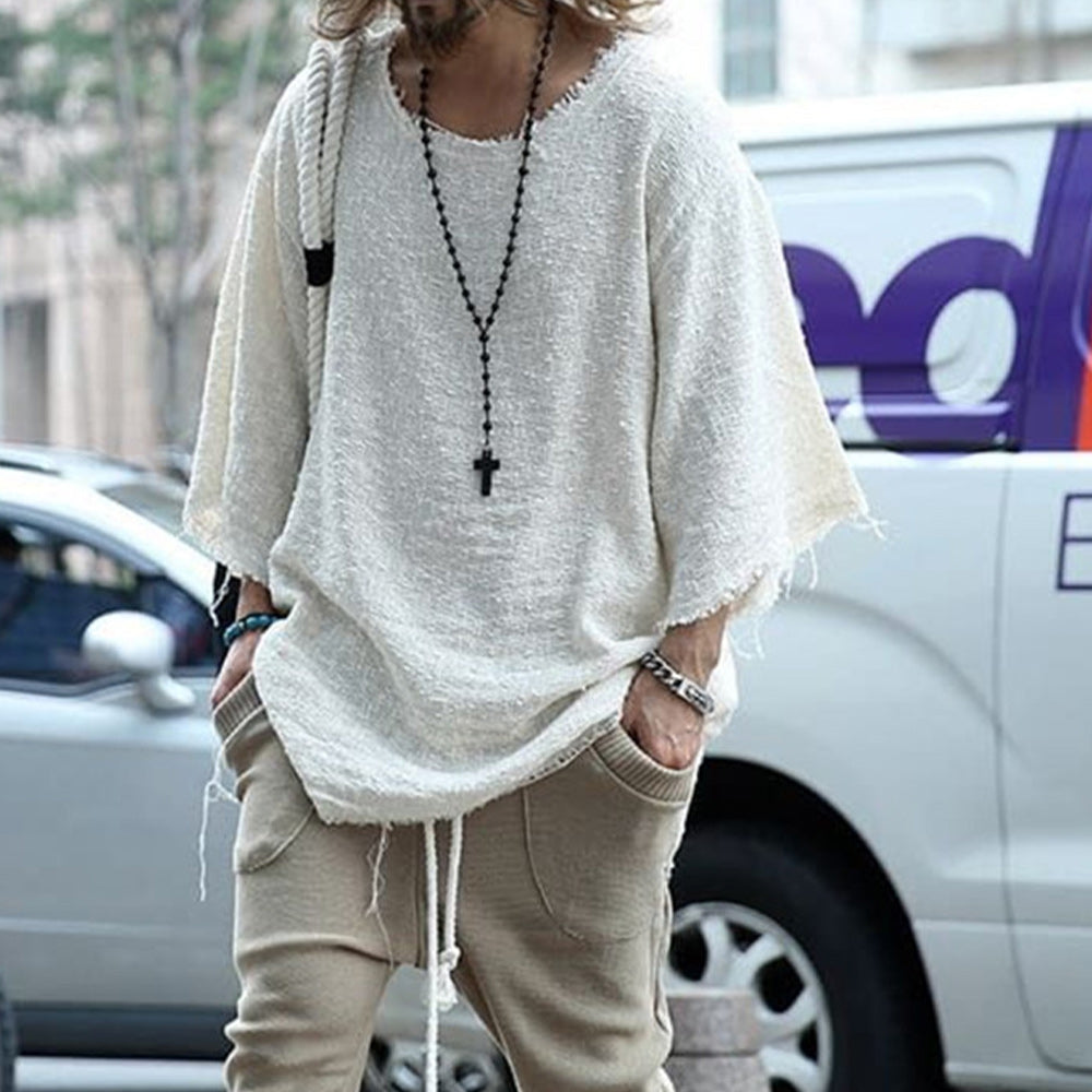 Hibote™ Plain Simple Crew Neck Strick mit langen Ärmeln