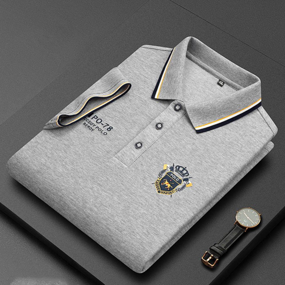 Hibote Sommer neues POLO-Shirt Revers lockeres Business-Kurzarm-T-Shirt