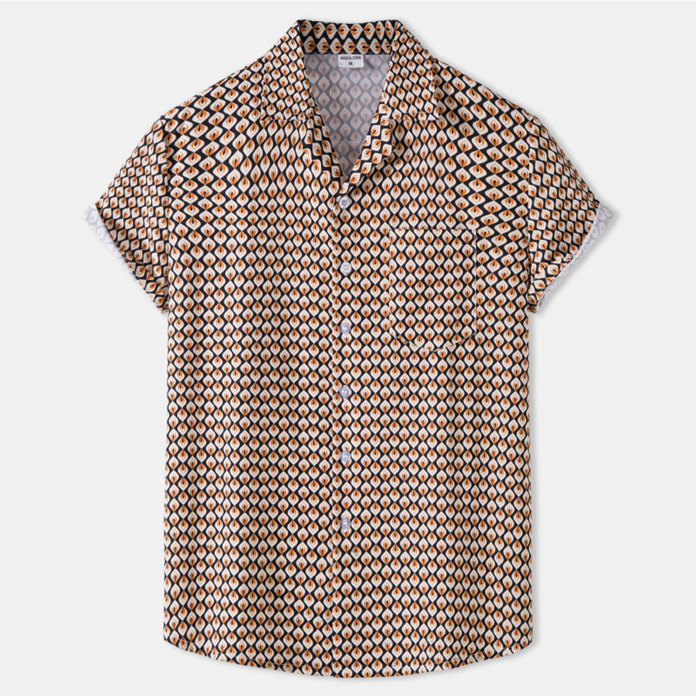 Hibote™ Neues Kurzarmhemd mit Eisseidendruck für Herren