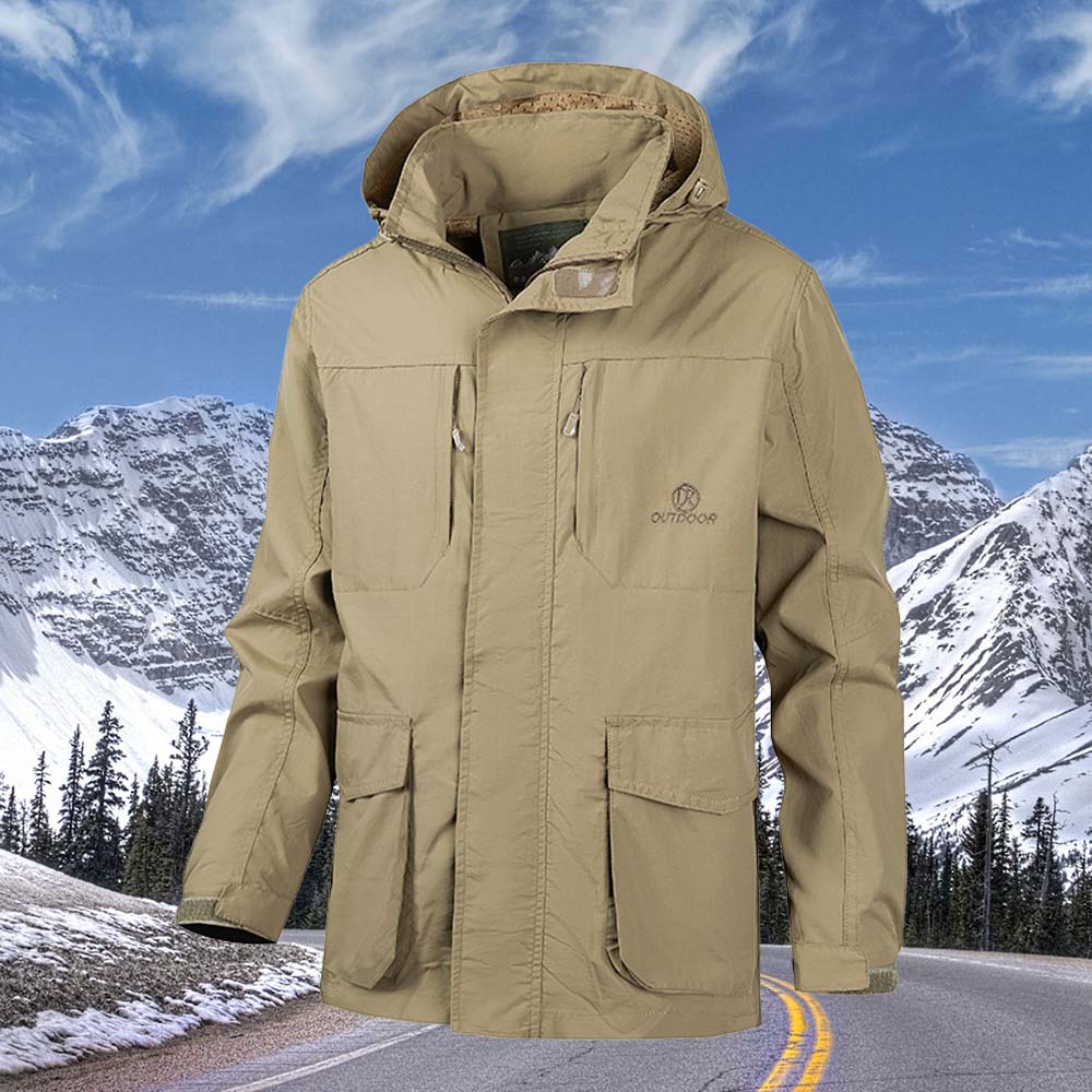 Silberfleck Herbst neue Herren-Outdoor-Jacke mit mehreren Taschen