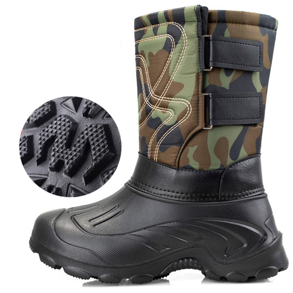 Hibote Outdoor Fleece verdickte wasserdichte warme Schneestiefel für Herren