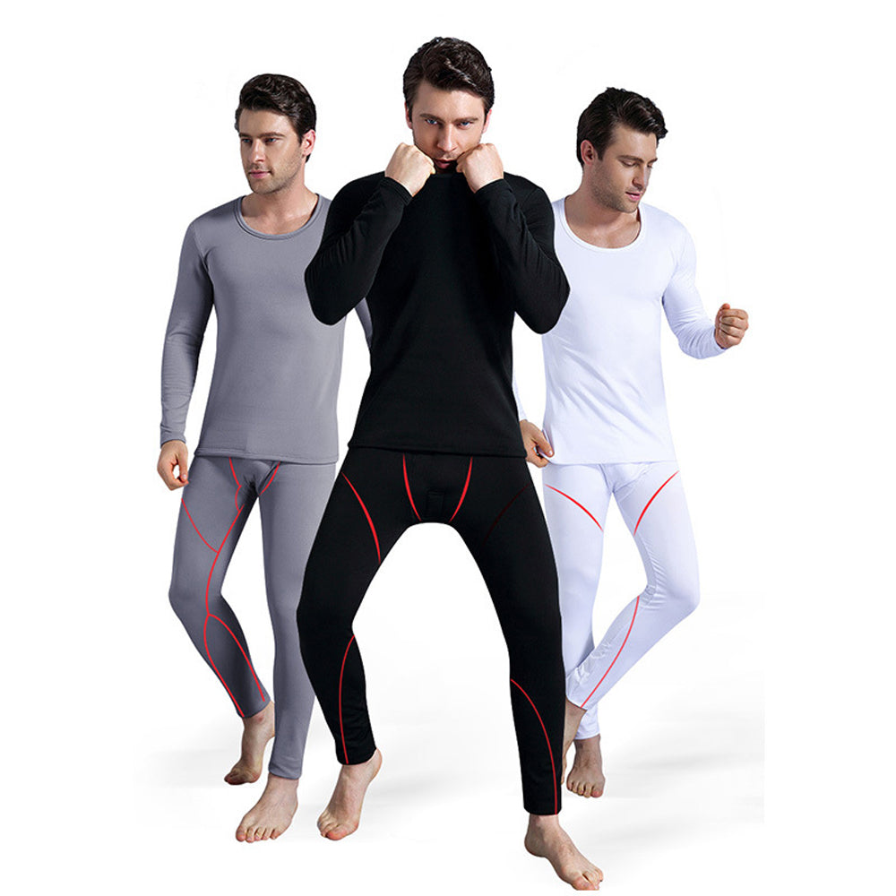 Hibote Slim Fit Thermo-Unterwäsche-Set für Herbst-Winter-Männer