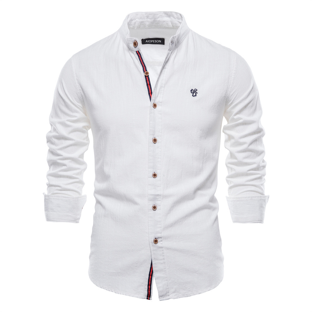 Hibote™ Neue Herren Baumwolle Leinen Casual Fashion Solid Color Shirt