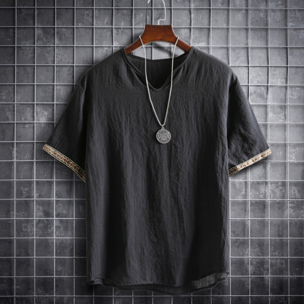 Hibote™ Neues, ultradünnes, lockeres Vintage-Leinen-T-Shirt für Herren