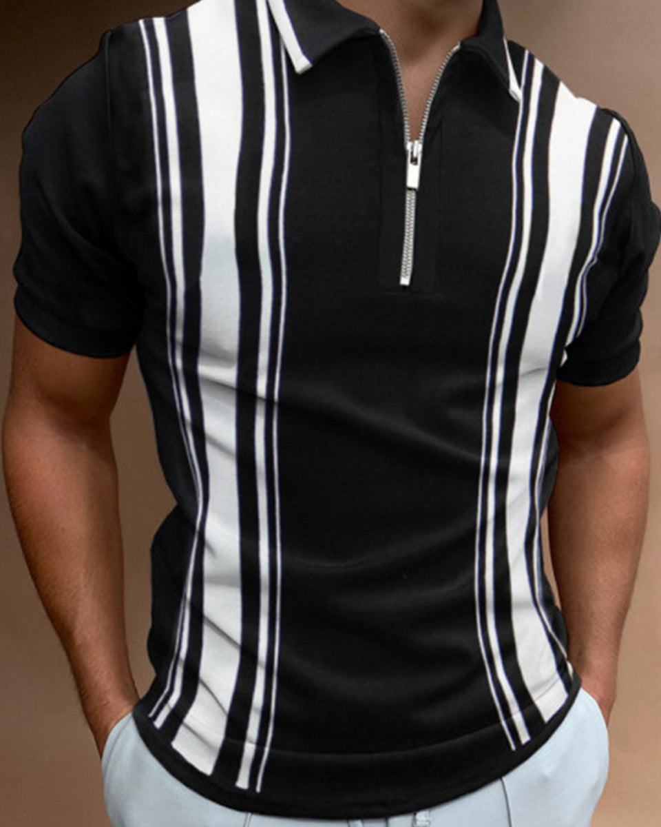 Hibote™ Lässiges Kurzarm-Poloshirt mit Reißverschluss für Herren
