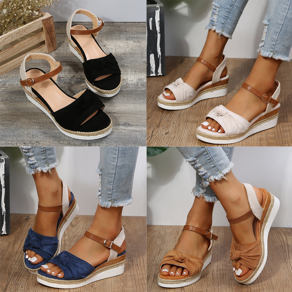 Hibote™ Sommer Sandalen mit verstellbarer Schnalle und Schleife