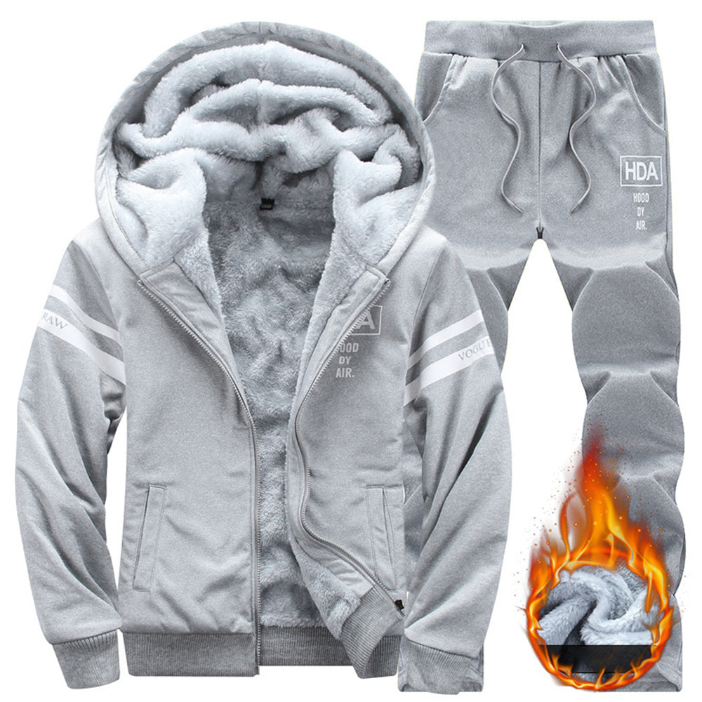 Hibote™ Plus Size Winter Herren Casual Sports Suit Fleece Hoodie