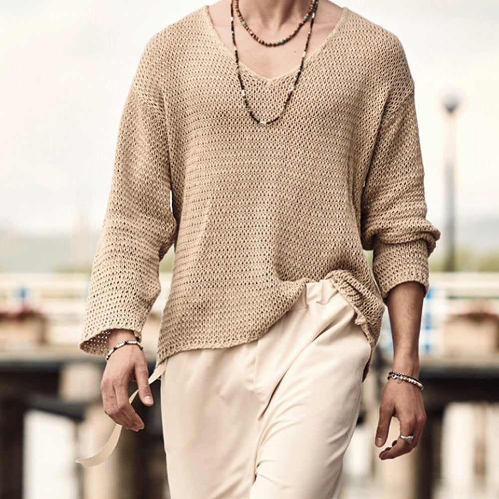 Hibote™ Herren-Sweatshirt mit Ausschnitten und V-Ausschnitt