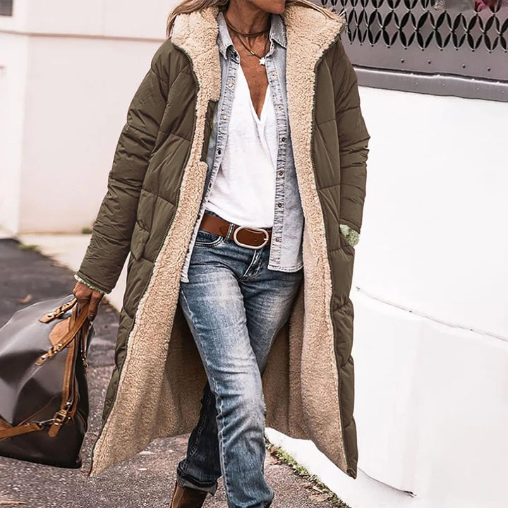Hibote Neue, verdickte, wendbare Baumwolljacke mit Kapuze
