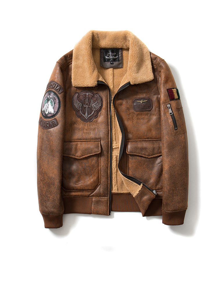 The Flying Tigers Men's Sheepskin Bomber Jacket Luc. 104