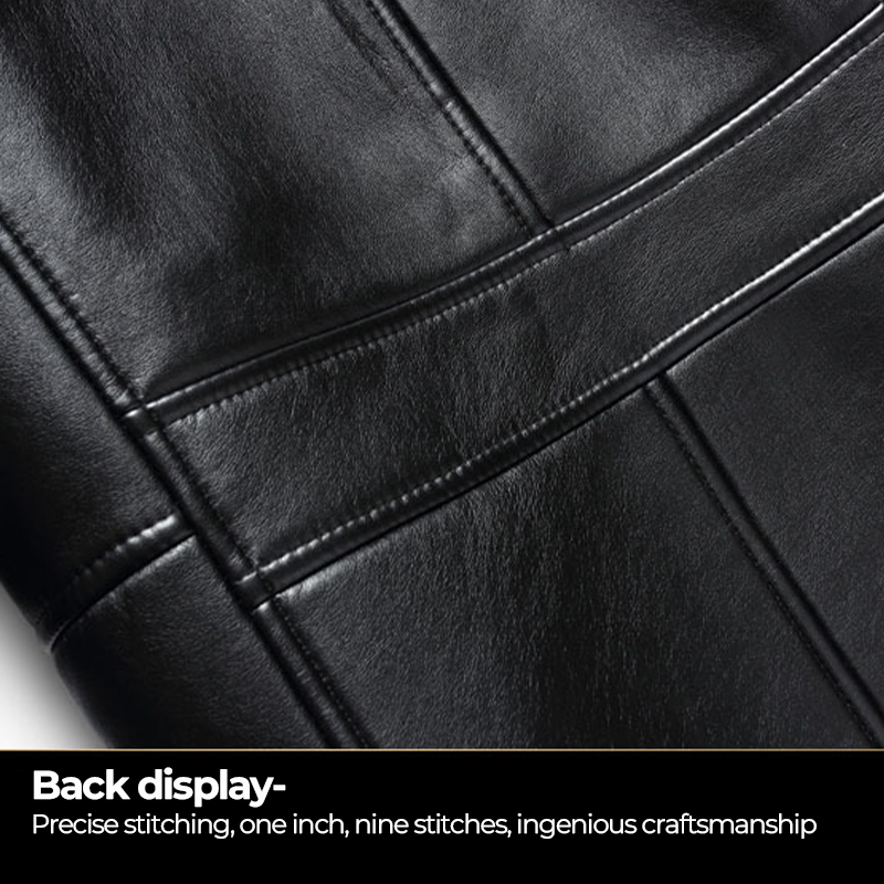 Snow Fox Fur Collar Sheepskin Genuine Thickened Mid-Length Leather Jacket