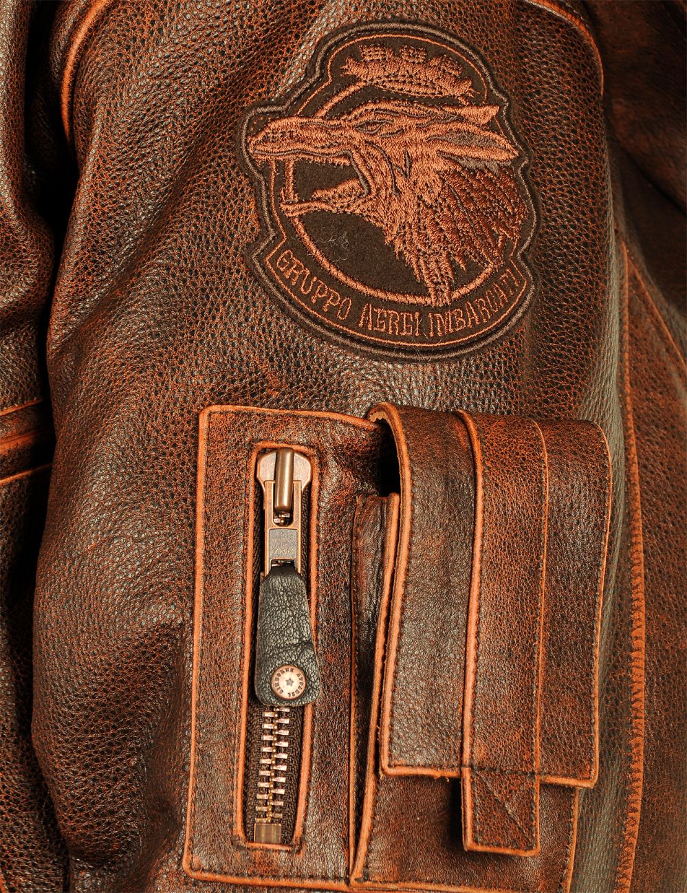 ?Harrier Top Gun Cap Aviator Leather Jacket?