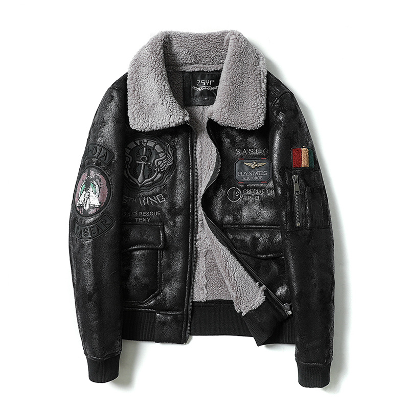The Flying Tigers Men's Sheepskin Bomber Jacket Luc. 104