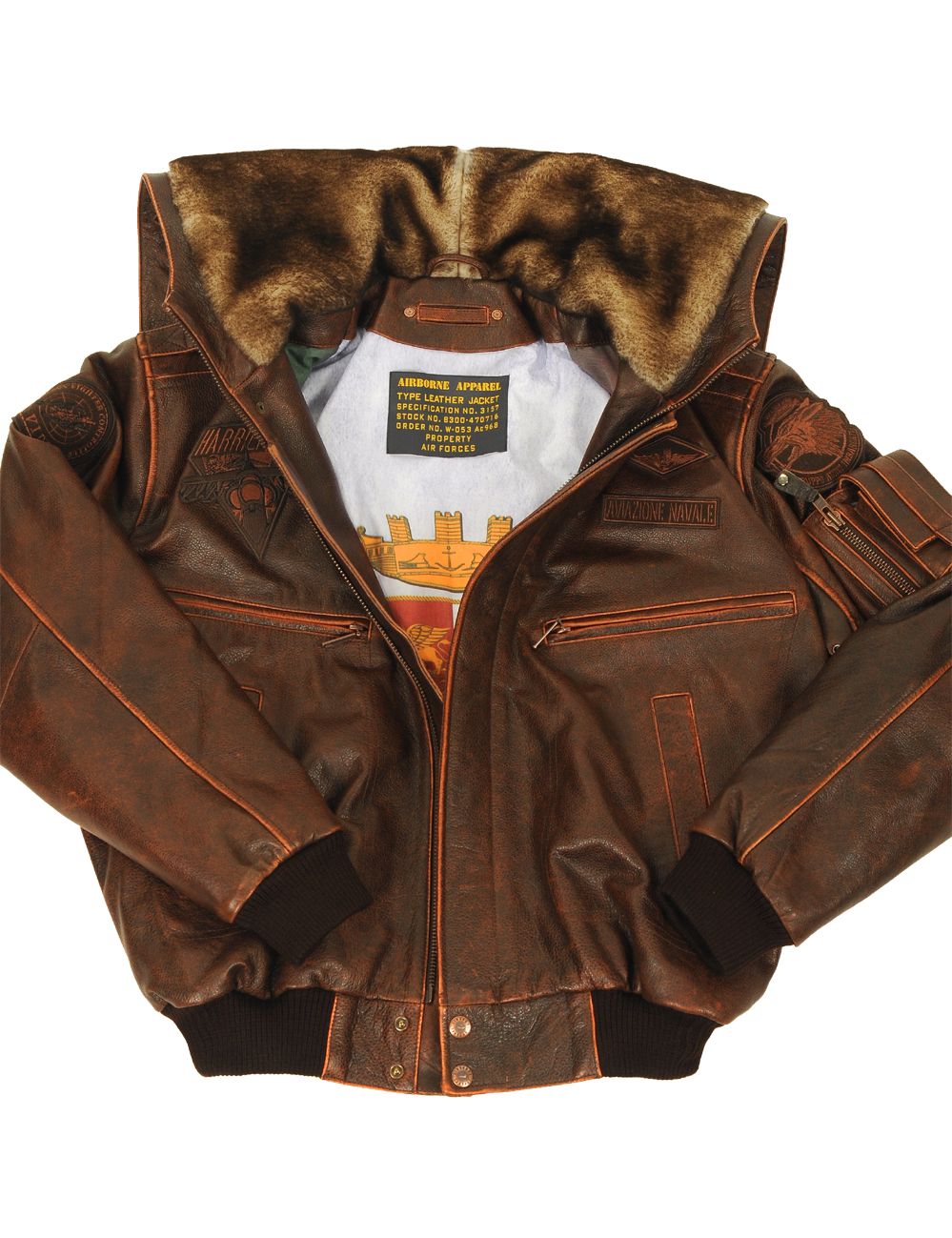 ?Harrier Top Gun Cap Aviator Leather Jacket?