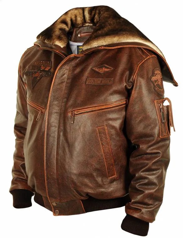 ?Harrier Top Gun Cap Aviator Leather Jacket?