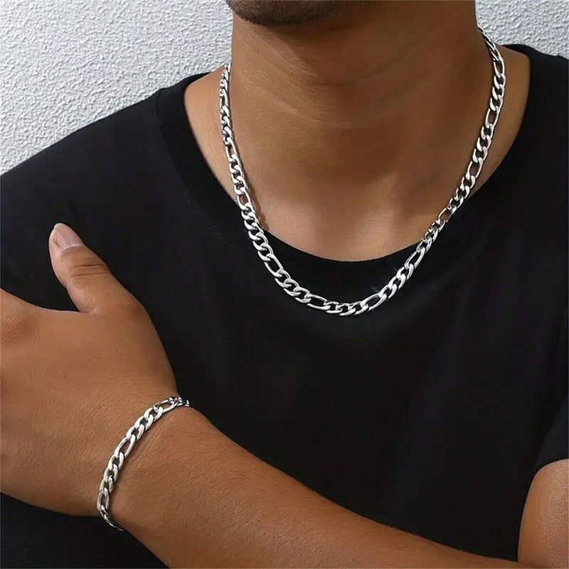 5mm Chaînes Figaro en Or Blanc