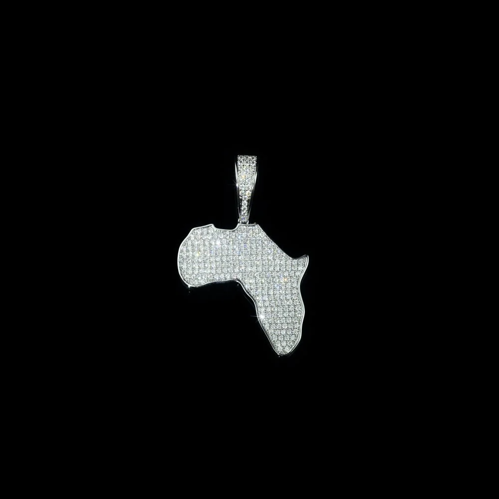 Pendentif Moissanite carte de l'Afrique 1.5"