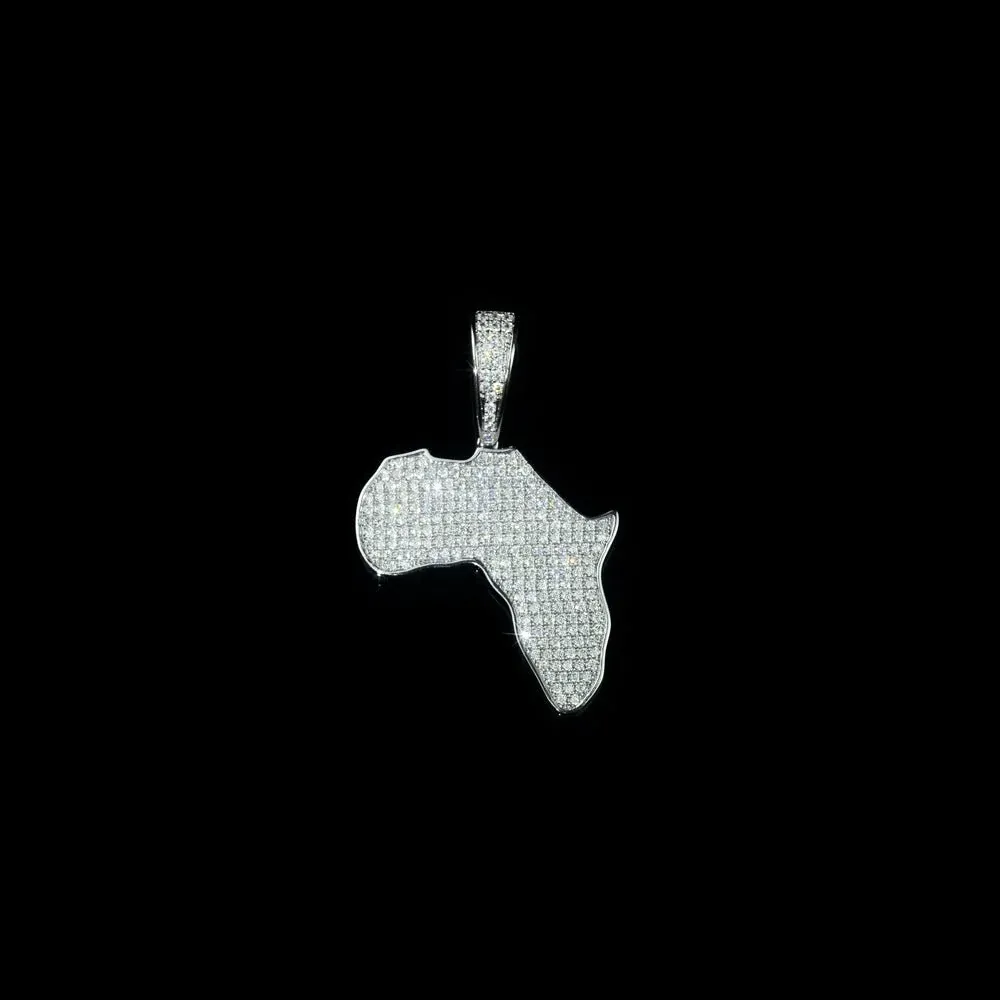 Pendentif Moissanite carte de l'Afrique 1.5"
