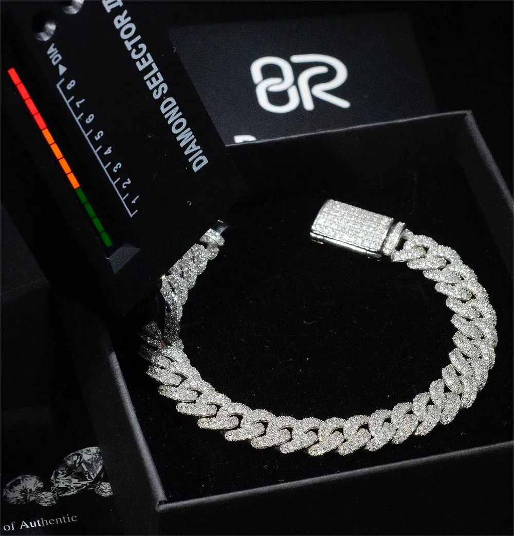 Chaînes en Argent Collier à maillons cubains Miami 8mm/10mm/12mm