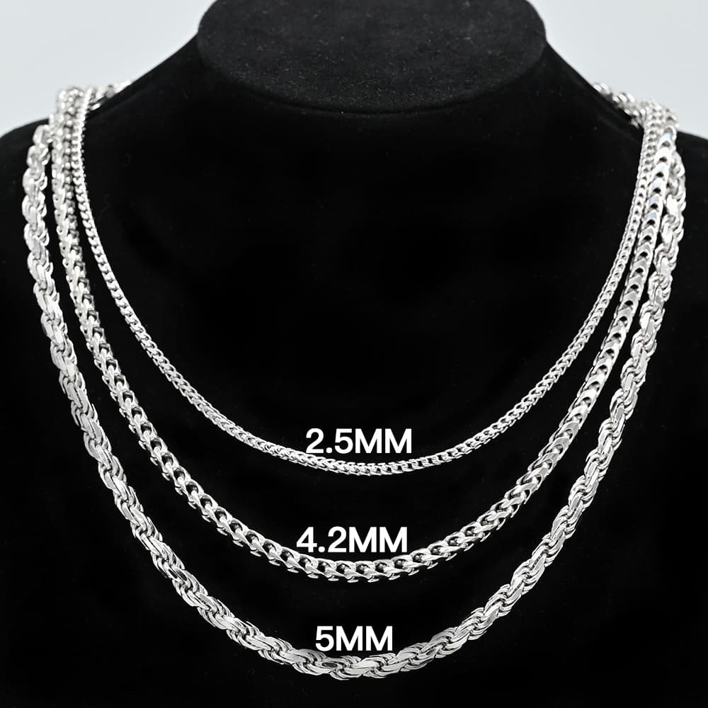 2.5mm Chaîne Franco en Or Blanc