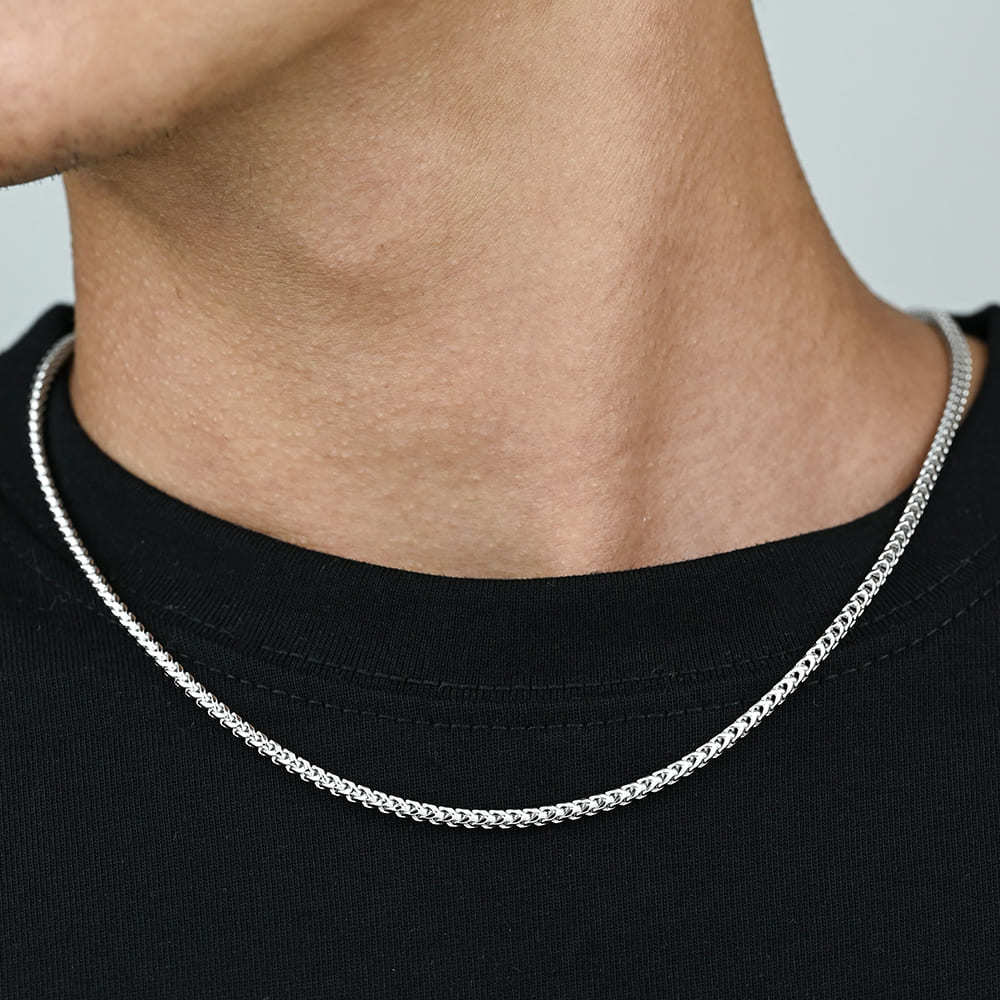 2.5mm Chaîne Franco en Or Blanc