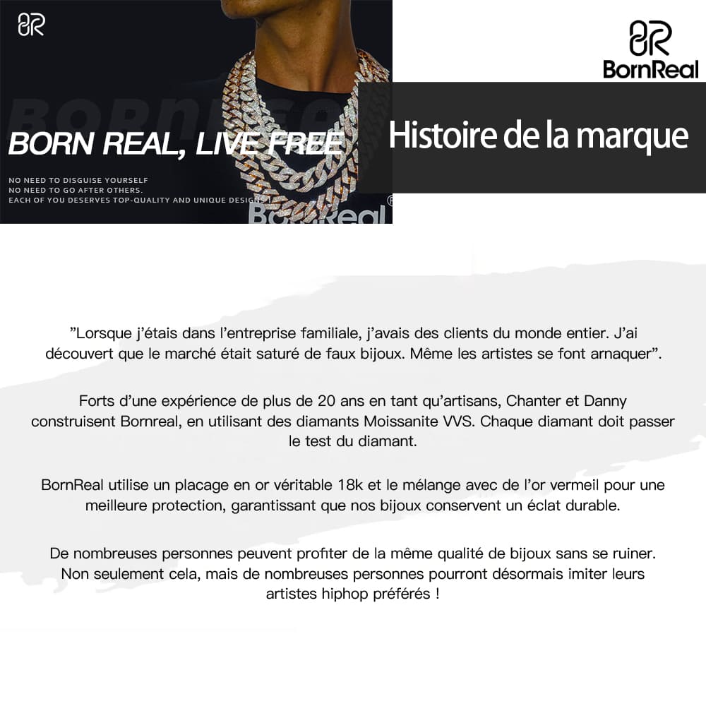 Pendentif croix en grappe de moissanite 1.5"