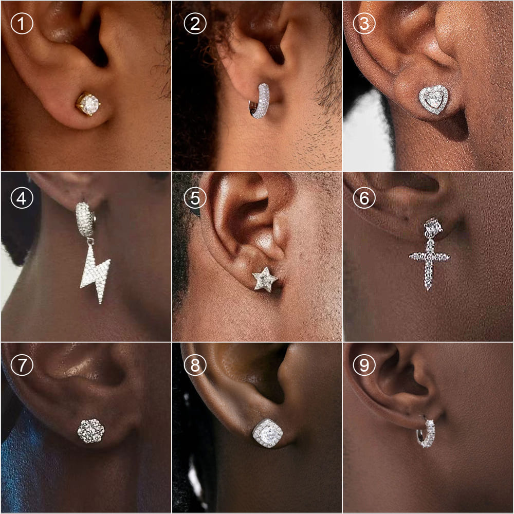 Boucles d'oreilles Carrées (A Pair)