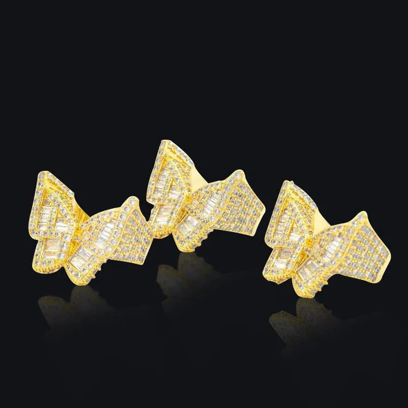 Bague Micro Pavé Papillon Baguette