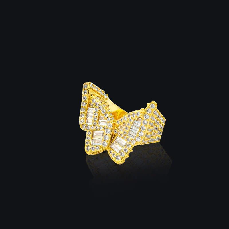 Bague Micro Pavé Papillon Baguette