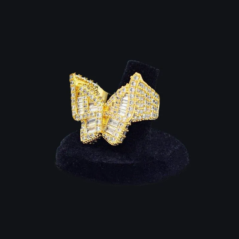 Bague Micro Pavé Papillon Baguette