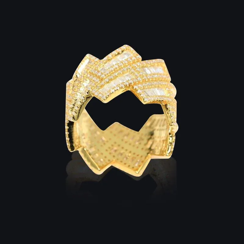 Bague Baguette cubaine en diamant