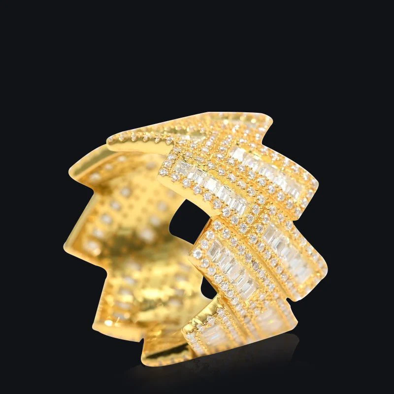 Bague Baguette cubaine en diamant