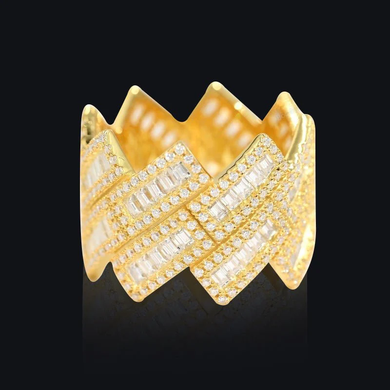 Bague Baguette cubaine en diamant