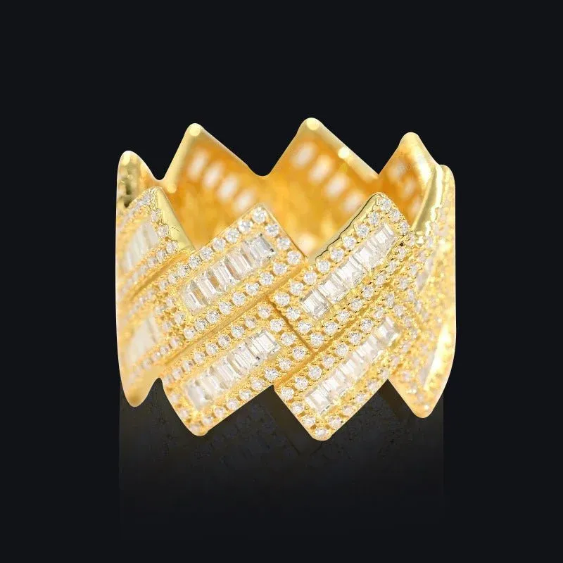 Bague Baguette cubaine en diamant