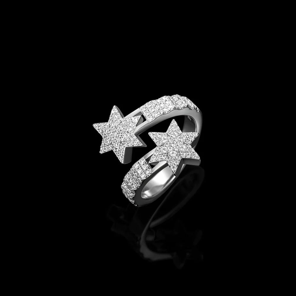 Bague en Argent Sterling motif Etoile Coupe ronde