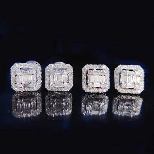 Boucles d'oreilles Carrée Pierre Ronde