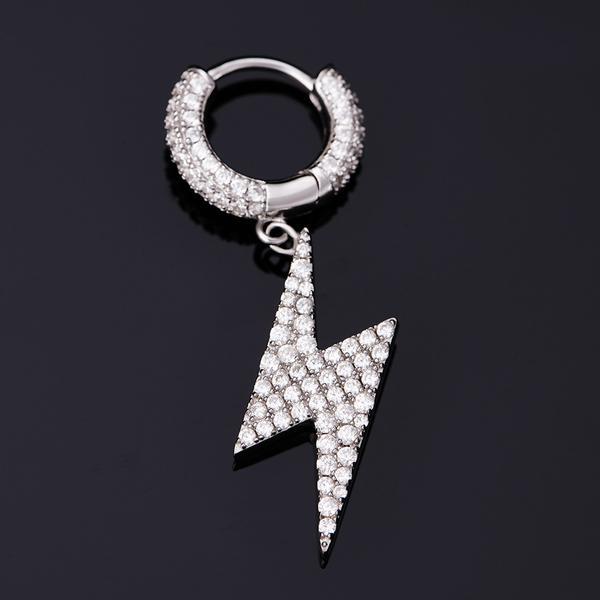 Boucles d'Oreilles Pendantes Eclair Moissanite