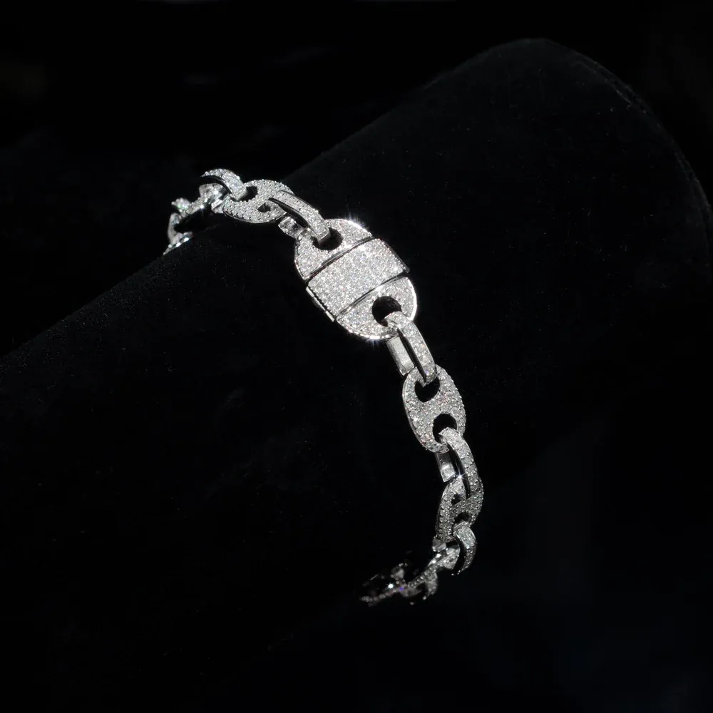 8mm Chaîne Cubaine G-Link en Or Blanc