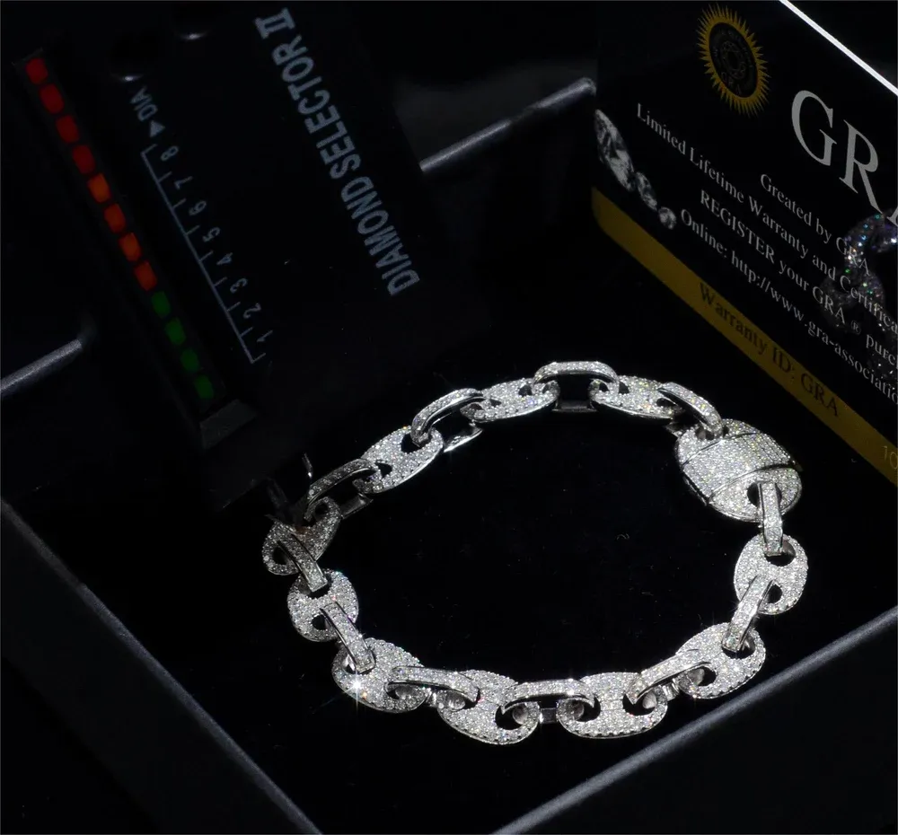 8mm Chaîne Cubaine G-Link en Or Blanc