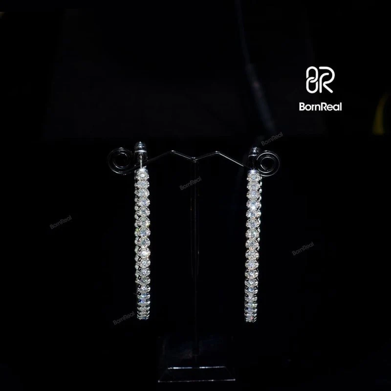 Créoles rondes en or blanc massif